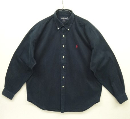 画像: 90'S RALPH LAUREN "BLAIRE" ツイル 長袖 BDシャツ ネイビー (VINTAGE) 「L/S Shirt」 入荷しました。