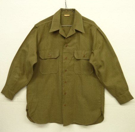 画像: 40'S アメリカ軍 US ARMY "マスタードシャツ" マチ付き ウールシャツ KHAKI (DEADSTOCK) 「L/S Shirt」 入荷しました。