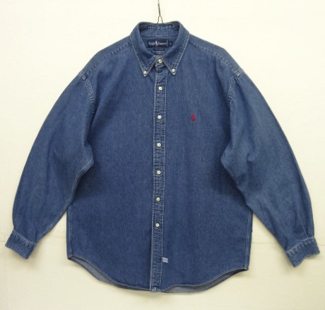 画像: 90'S RALPH LAUREN デニム 長袖 BDシャツ インディゴ (VINTAGE) 「L/S Shirt」 入荷しました。