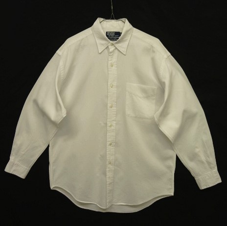 画像: 90'S RALPH LAUREN "LOWELL SPORT" コードレーン 長袖 レギュラーカラーシャツ ホワイト (VINTAGE) 「L/S Shirt」 入荷しました。