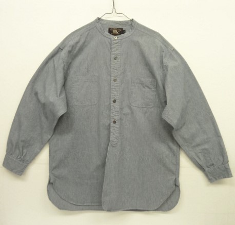 画像: 90'S RRL 初期 三ツ星タグ マチ付き コットン 長袖 バンドカラーシャツ ブルー (VINTAGE) 「L/S Shirt」 入荷しました。