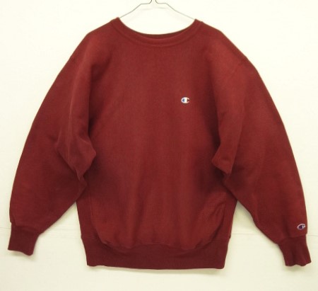 画像: 90'S CHAMPION 刺繍タグ リバースウィーブ 無地 バーガンディ USA製 (VINTAGE) 「Sweat Shirt」 入荷しました。