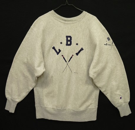 画像: 80'S CHAMPION "L.B.I" 刺繍タグ 袖プリント リバースウィーブ グレー USA製 (VINTAGE) 「Sweat Shirt」 入荷しました。