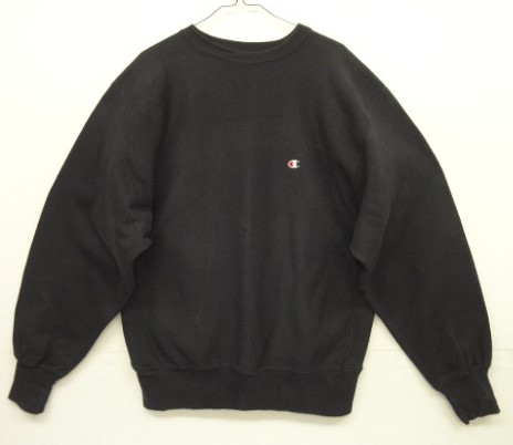 画像: 90'S CHAMPION 刺繍タグ リバースウィーブ 無地 ブラック USA製 (VINTAGE) 「Sweat Shirt」 入荷しました。