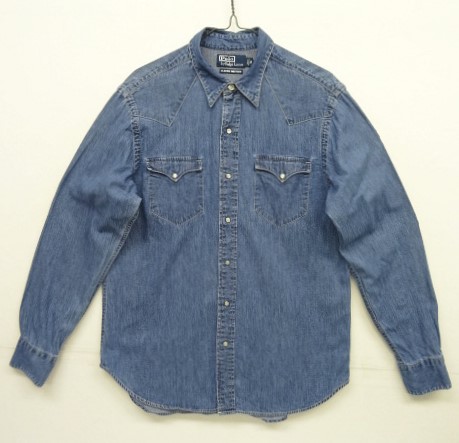 画像: 90'S RALPH LAUREN "CLASSIC WESTERN" デニム 長袖 ウエスタンシャツ インディゴ (VINTAGE) 「L/S Shirt」 入荷しました。