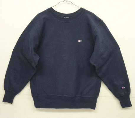 画像: 90'S CHAMPION 刺繍タグ リバースウィーブ 無地 ネイビー USA製 (VINTAGE) 「Sweat Shirt」 入荷しました。