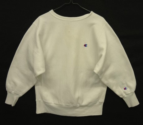 画像: 90'S CHAMPION 刺繍タグ リバースウィーブ 無地 ホワイト USA製 (VINTAGE) 「Sweat Shirt」 入荷しました。