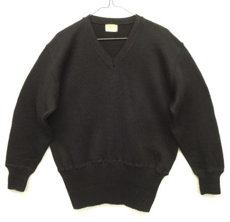 画像: 50'S DETROIT KNITTING MILLS リブ長 ウール Vネック ニット ブラック (VINTAGE) 「Knit」 入荷しました。