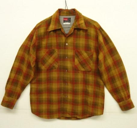 画像: 70'S CAMPUS ウール 長袖 オープンカラーシャツ チェック柄 (VINTAGE) 「L/S Shirt」 入荷しました。