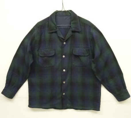 画像: 70'S UNKNOWN ウール 長袖 オープンカラーシャツ オンブレチェック (VINTAGE) 「L/S Shirt」 入荷しました。