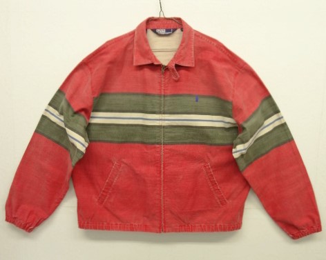 画像: 90'S RALPH LAUREN チンスト付き ドリズラージャケット レッド/ライン入り (VINTAGE) 「Jacket」 入荷しました。