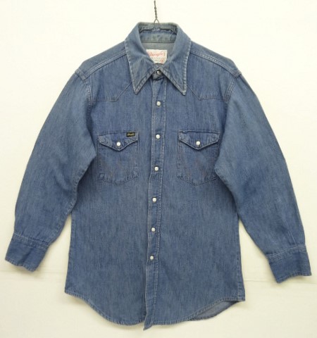 画像: 70'S WRANGLER "27MW" 白タグ デニム ウエスタンシャツ インディゴ USA製 (VINTAGE) 「L/S Shirt」 入荷しました。