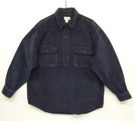 画像: 90'S J.CREW 旧タグ 太畝コーデュロイ プルオーバーシャツ ネイビー (VINTAGE) 「L/S Shirt」 入荷しました。