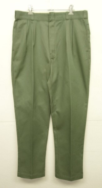 画像: 80'S DICKIES チビタグ ツープリーツ ワークパンツ オリーブ W34L32 USA製 (VINTAGE) 「Bottoms」 入荷しました。