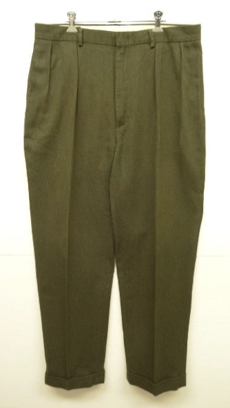 画像: 90'S RALPH LAUREN ウィップコード ツープリーツ スラックス トラウザーズ カーキ (VINTAGE) 「Bottoms」 入荷しました。