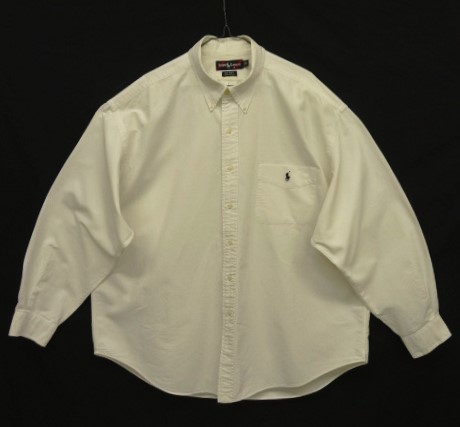 画像: 90'S RALPH LAUREN "BIG SHIRT" オックスフォード 長袖 BDシャツ ホワイト (VINTAGE) 「L/S Shirt」 入荷しました。