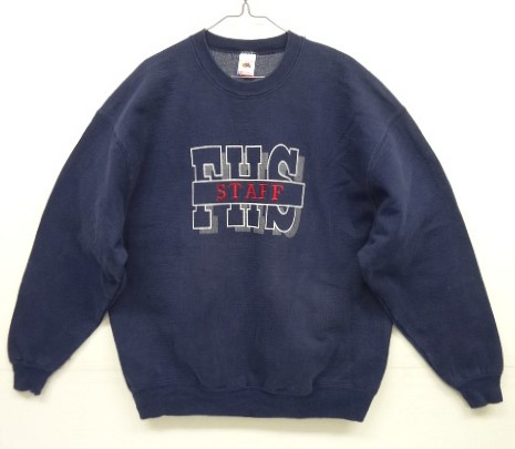 画像: 90'S FRUIT OF THE LOOM "FHS" ヘビーウエイト クルーネック スウェットシャツ ネイビー USA製 (VINTAGE) 「Sweat Shirt」 入荷しました。