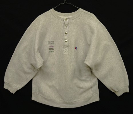 画像: 80'S CHAMPION トリコタグ リバースウィーブ スナップボタン ヘンリーネック グレー USA製 (VINTAGE) 「Sweat Shirt」 入荷しました。