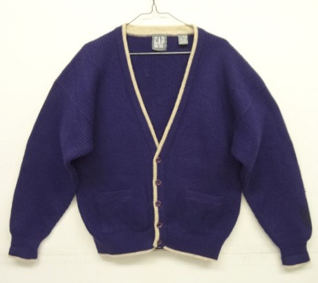 画像: 90'S GAP 旧タグ トリムライン入り ニットカーディガン ネイビー (VINTAGE) 「Knit」 入荷しました。