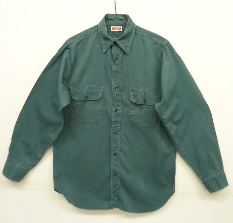 画像: 60'S STEPHENS コットン100% ワークシャツ ダークグリーン USA製 (VINTAGE) 「L/S Shirt」 入荷しました。