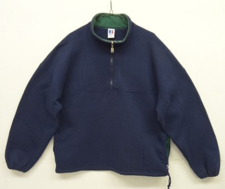 画像: 90'S RUSSELL ATHLETIC ハーフジップ スタンドカラー スウェットシャツ ネイビー USA製 (VINTAGE) 「Sweat Shirt」 入荷しました。