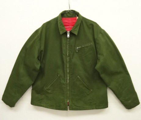 画像: 50'S UNKNOWN 裏地キルティング ワークジャケット オリーブ TALONジップ (VINTAGE) 「Jacket」 入荷しました。