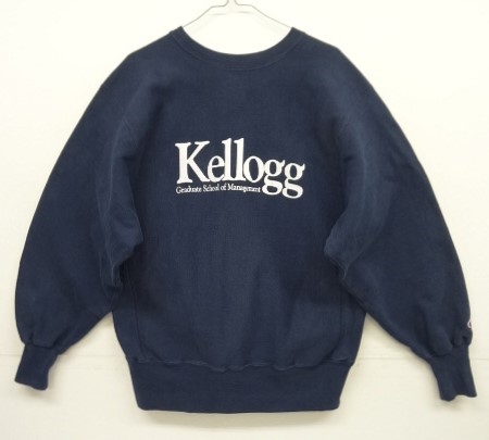 画像: 90'S CHAMPION "KELLOGG" 刺繍タグ リバースウィーブ ネイビー メキシコ製 (VINTAGE) 「Sweat Shirt」 入荷しました。