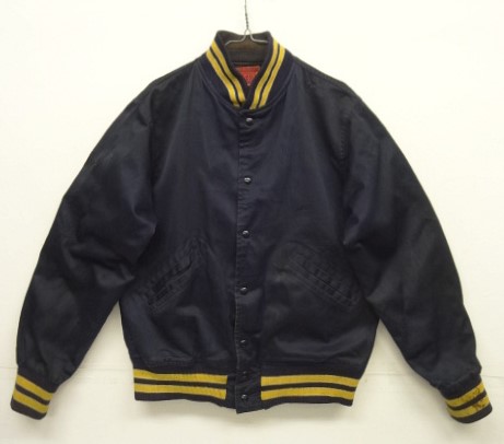 画像: 40'S KING-O'SHEA 裏地サテン アワードジャケット ネイビー USA製 (VINTAGE) 「Jacket」 入荷しました。