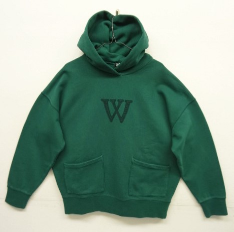 画像: WOODBLOCK "W FELT PATCHED PIGMENT SWEAT HOODIE" GREEN (NEW) 「Parka」 入荷しました。