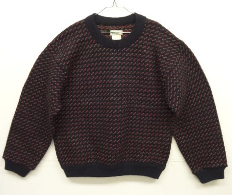 画像: 90'S LL Bean バーズアイ セーター ダークネイビー/オリーブ＆レッド ノルウェイ製 (VINTAGE) 「Knit」 入荷しました。