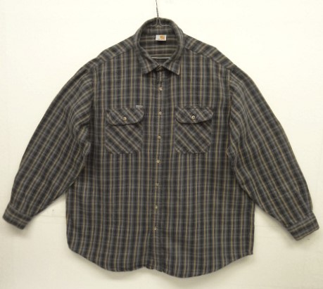 画像: 90'S CARHARTT ヘビーフランネル ワークシャツ チェック柄 (VINTAGE) 「L/S Shirt」 入荷しました。