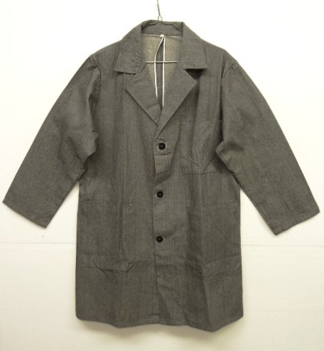 画像: 60'S〜70'S フレンチワーク UNKNOWN 耳付き ブラックシャンブレーコート (DEADSTOCK) 「Jacket」 入荷しました。