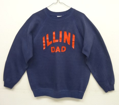 画像: 80'S HANES "ILLINI DAD" ラグランスリーブ クルーネック スウェットシャツ ネイビー USA製 (VINTAGE) 「Sweat Shirt」 入荷しました。