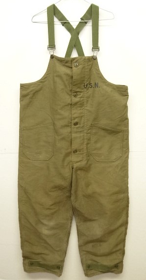 画像: 40'S アメリカ軍 US NAVY "N-1" デッキトラウザーズ オーバーオール CONMARコの字留め (VINTAGE) 「Bottoms」 入荷しました。