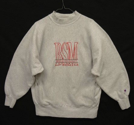 画像: 90'S CHAMPION "BSM" 刺繍タグ リバースウィーブ モックネック グレー USA製 (VINTAGE) 「Sweat Shirt」 入荷しました。