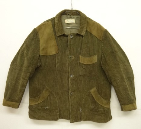 画像: 60'S ILA CARMEN 太畝コーデュロイ/ヌバックレザー ハンティングジャケット オリーブ (VINTAGE) 「Jacket」入荷しました。