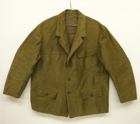 画像: 50'S UNKNOWN モールスキン ハンティングジャケット オリーブ (VINTAGE) 「Jacket」入荷しました。