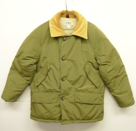 画像: 80'S LL Bean 襟コーデュロイ グースダウンジャケット オリーブ USA製 (VINTAGE) 「Jacket」入荷しました。