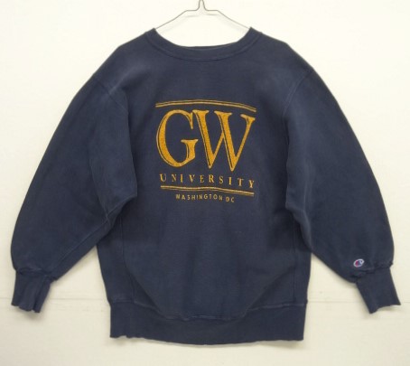 画像: 90'S CHAMPION "GW UNIVERSITY" 刺繍タグ リバースウィーブ ネイビー USA製 (VINTAGE) 「Sweat Shirt」入荷しました。