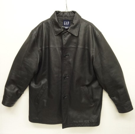 画像: 90'S GAP 旧タグ 裏地キルティング レザーカーコート ブラック (VINTAGE) 「Jacket」入荷しました。