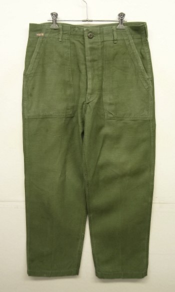 画像: 60'S アメリカ軍 US ARMY "OG107" コットンサテン ベイカーパンツ W34L29 (VINTAGE) 「Bottoms」入荷しました。