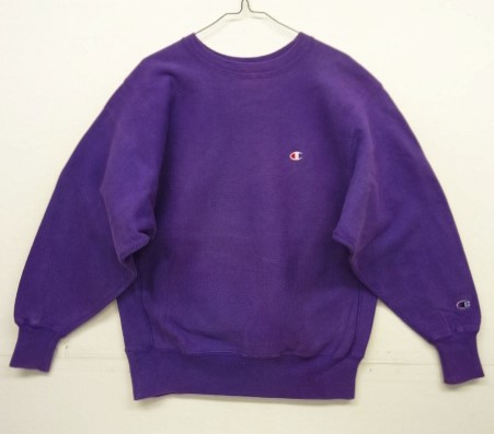 画像: 90'S CHAMPION 刺繍タグ リバースウィーブ 無地 グレープ USA製 (VINTAGE) 「Sweat Shirt」入荷しました。