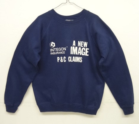 画像: 80'S HANES "INTEGON INSURANCE" クルーネック ラグランスリーブ スウェットシャツ ネイビー USA製 (VINTAGE) 「Sweat Shirt」入荷しました。