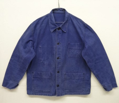 画像: 60'S フレンチワーク コットン ワークジャケット カバーオール ブルー (VINTAGE) 「Jacket」入荷しました。