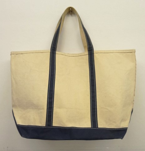 画像: 80'S LL Bean 単色タグ キャンバス トートバッグ ネイビー/オフホワイト USA製 (VINTAGE) 「Bag」入荷しました。