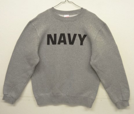 画像: アメリカ軍 US NAVY 前Vガゼット付き クルーネック スウェットシャツ グレー (VINTAGE) 「Sweat Shirt」入荷しました。