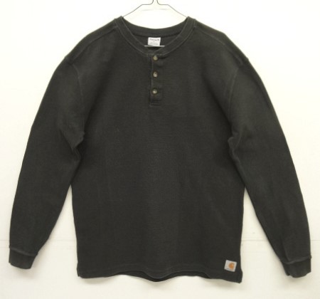 画像: CARHARTT ヘンリーネック サーマル 長袖 Tシャツ ブラック (VINTAGE) 「T-Shirt」入荷しました。