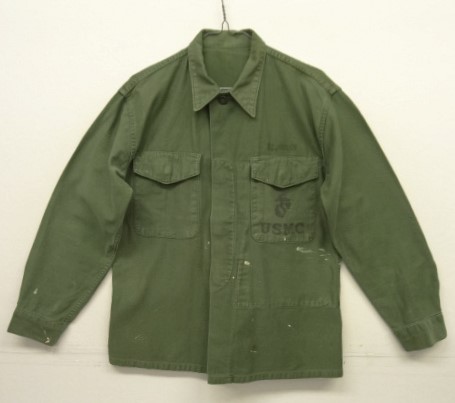 画像: 50'S アメリカ軍 USMC "P-58" ステンシル入り コットンサテン ユーティリティシャツ (VINTAGE) 「L/S Shirt」入荷しました。