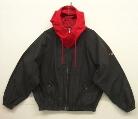 画像: 90'S RALPH LAUREN "POLO SPORT" 三角タグ フード付き ポプリン ドリズラージャケット ブラック/レッド (VINTAGE) 「Jacket」入荷しました。