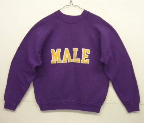 画像: 90'S FRUIT OF THE LOOM "MALE" クルーネック ラグランスリーブ スウェットシャツ パープル USA製 (VINTAGE) 「Sweat Shirt」入荷しました。